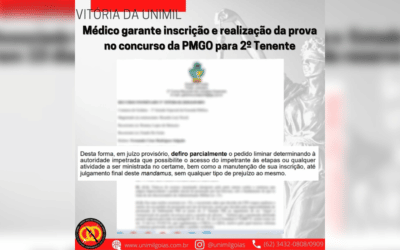 Médico garante inscrição e realização da prova no concurso da PMGO para 2º Tenente