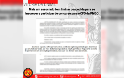 Mais um associado tem limitar concedida para de inscrever e participar do concurso para o CFO da PMGO