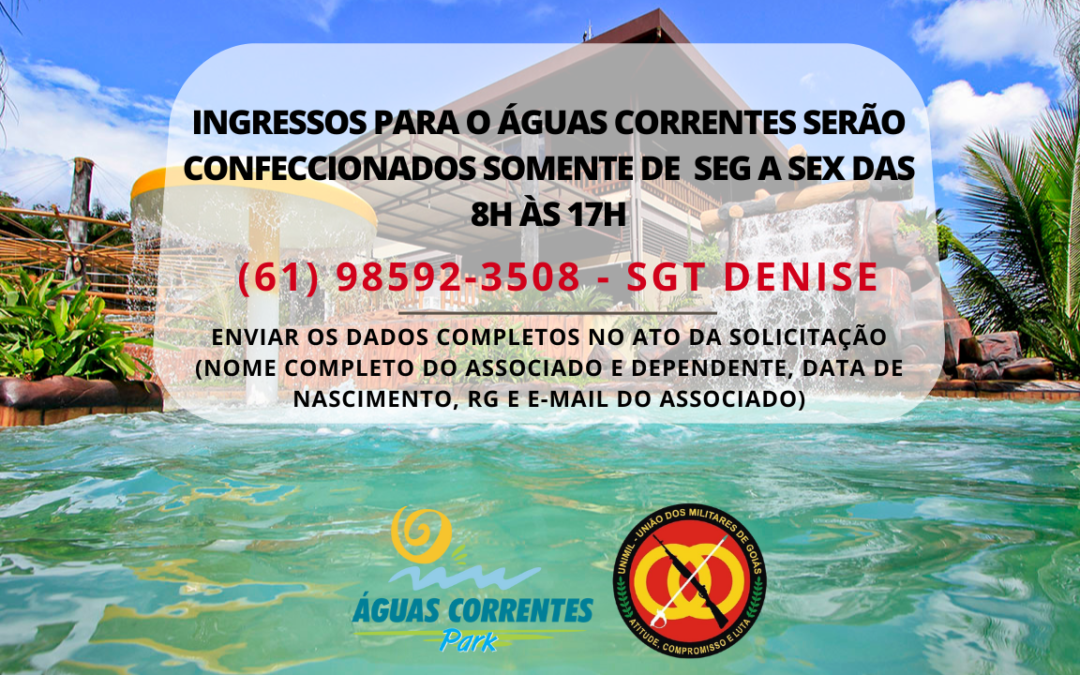 Como retirar seus ingressos para o Águas Correntes