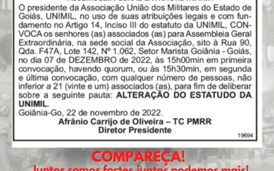 UNIMIL convoca associados para Assembleia Geral Extraordinária