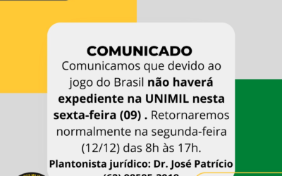 UNIMIL não terá expediente nesta sexta-feira devido ao jogo do Brasil