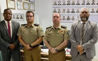 Corpo jurídico da UNIMIL visita o novo corregedor e subcorregedor da PMGO