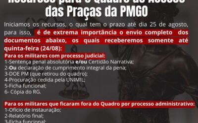 Saiu o Quadro de Acesso da PMGO