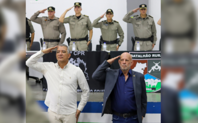O presidente da UNIMIL prestigia a aula inaugural do 2° Curso de Patrulhamento Rural da Polícia Militar do Estado de Goiás