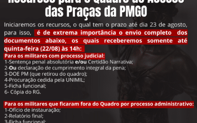 Atenção! Saiu o quadro de acesso das Praças da PMGO